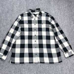 Duluth Trading Co Flannel Top Womens XL Free Swingin Buffalo Plaid Button Front